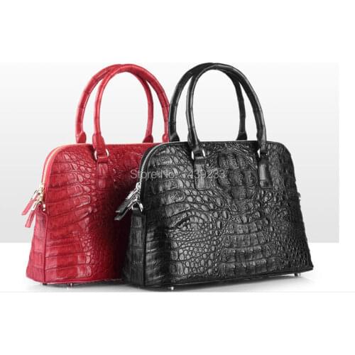 100% genuine alligator leather handbag 2016 fashion crocodile skin tote bag free shipping
