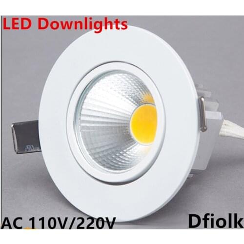 10PCS Dimmable LED Downlight 6W 9W 12W Spot LED DownLights Dimmable cob LED Spot Recessed down lights for living room 110v 220v