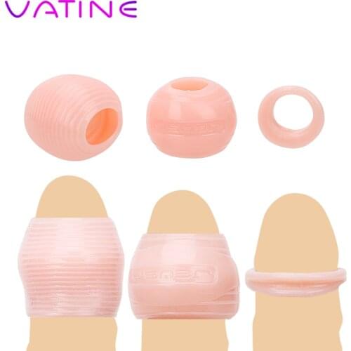 VATINE 3Pcs/set Delay Ejaculation Penis Rings Cock Rings Sex Toys For Men Foreskin Correction Penis Sleeve Male Chastity Device