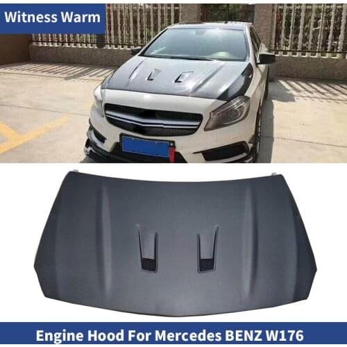 For W176 High quality Matte Carbon Fiber Engine hood cover bonnet for Mercedes-Benz W176 A180 A200 A260 A45 Car Body kit