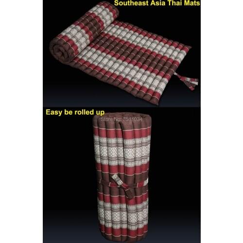 Southeast Asia Handmade Thai Mats 180x75x4cm can be rolling 100% Kapok Filling Cushon 100% Kapok Filling Folding Mattress