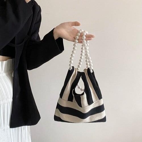 Jiessie&Angela Womens small handbag fashion wrist wallet pouch pearl strap shoulder bags designer messenger bag women