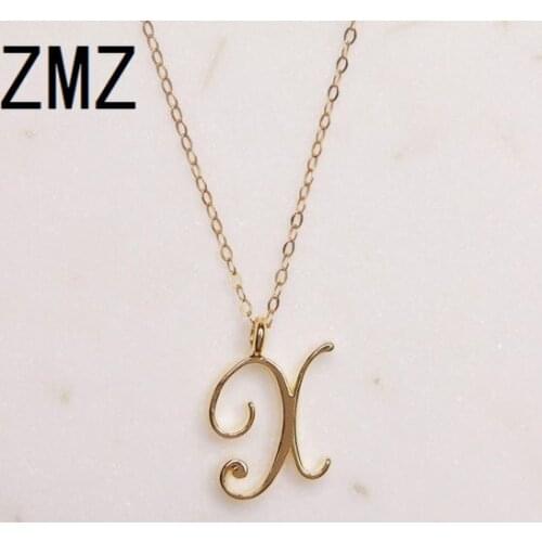 ZMZ 2019 Europe/US fashion English letter pendant lovely letter X text necklace gift for mom/girlfriend party jewelry