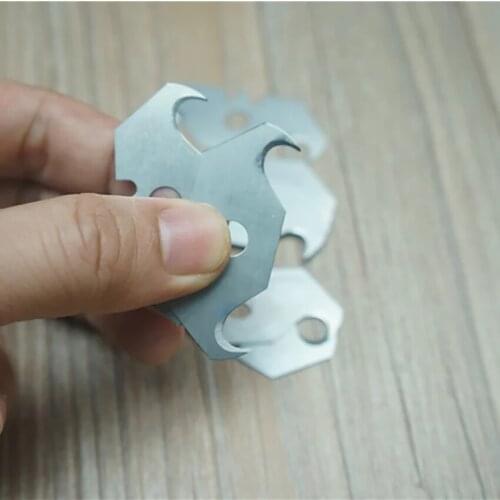 10pcs/set Heavy Duty SK5 Steel Hook Blades Utility Knife Spare Parts Pointed Blades Pocket Knives Blade