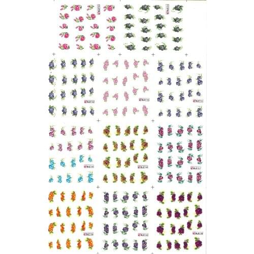 11 PACKS/LOT UPRETTEGO NAIL ART BEAUTY WATER DECAL SLIDER NAIL STICKER FLOWER CANTERBURY BELL SYRINGA OBLATA BLE730-740