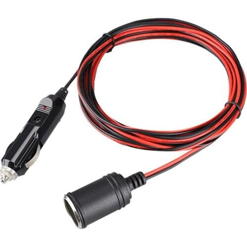 12V 24V 15A Heavy Duty Car Lighter Socket Male Female Extension Cord Power Supply Cable with Fused 3.7M