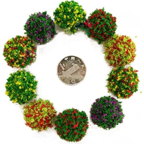 17mm 10pcs/lot DIY Sand Table Model Flower Landscape Materials For Train Scene And Kits Toys