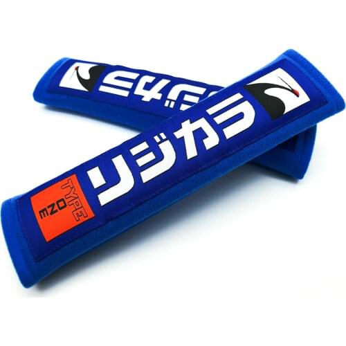 2pcs SPOON Sport Embroidery Logo Cotton Seat Belt Cover Soft Harness Pads Shoulder Pad