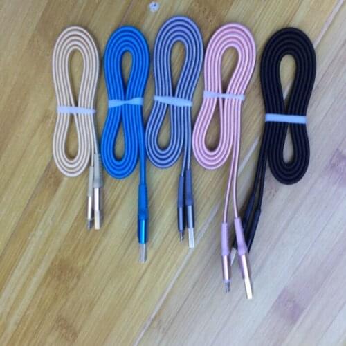 200Pcs/lot 1M 2M Flat Braided Micro USB Fast Data Sync Charger Cable Cord For Samsung S6 S7 Huawei Lg