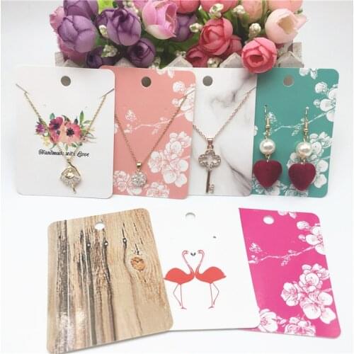 50Pcs 8x6cm Paper Pendant/Necklace Cards Jewelry Displays Card Earring And Necklace Set Packing Cards