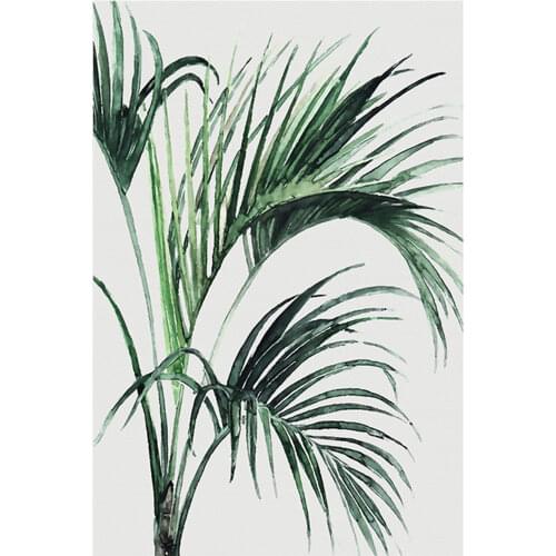Watercolor Green Plants Leaves Canvas Paintings Nordic Scandinavian Office Wall Art Poster Picture for Living Room Home Decor