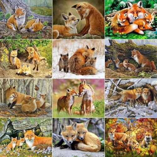 XUEQIXIAOZU Full Animal Fox Diamond Embroidery 5D DIY Diamond Painting Mosaic Home Decoration Gifts 2020 New Explosion