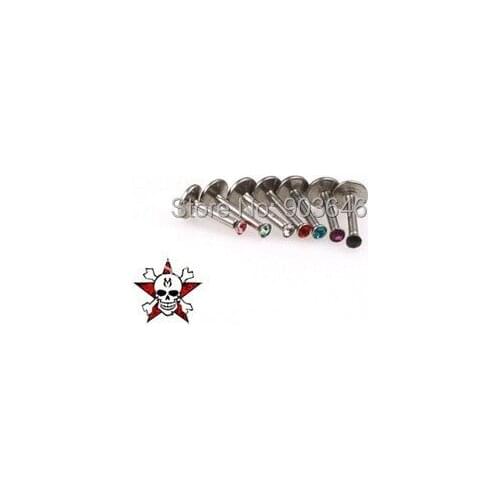 Free shippment 100pcs Body Jewelry 16G Lip Labret Ring Bar Lip Piercing