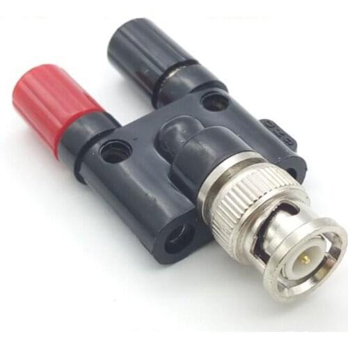 BNC Male Plug to Two dual 4mm Banana female Socket Jack Binding Post RF Coaxial Adapter Connector Wire Terminals