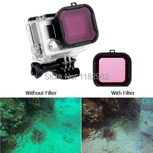 Free shipping + tracking number Lens Filter Diving Filter Gopro HERO 3+ 4 Camera Housing Case Underwater Lens Converter