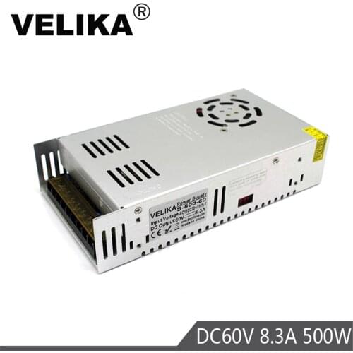 DC60V 8.3A 500W Power Supply Switch Driver Transformer AC110V 220V to DC60V Power Supplies for CNC CCTV Stepper Motors Machine