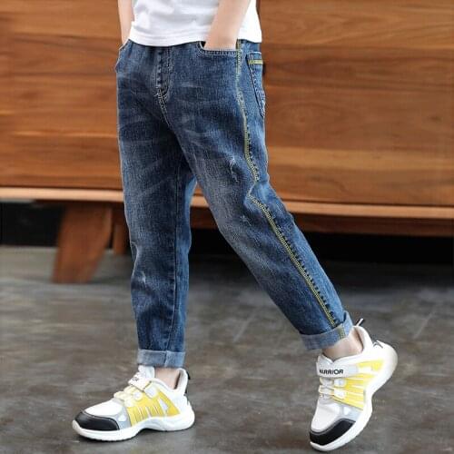 Children Boys Girl Jeans Pants Teens Stretch Trouser Cotton Spring Autumn 2021 Kids Legging Jeans For 4 5 6 7 8 9 10 11 12 Years