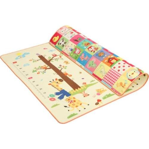 Baby Crawling Play Mat Kids Rug Puzzle Double-side Childrens Mat EPE Giraffe Measure Height Developing Non-slip Playmat Carpet