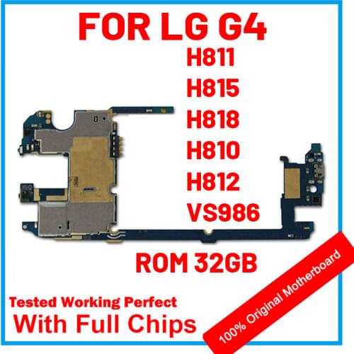 For LG G4 H810 H811 H812 H815 VS986 H818 Motherboard 32GB Single/dual SIM Android Install Logic Board With Chips MB