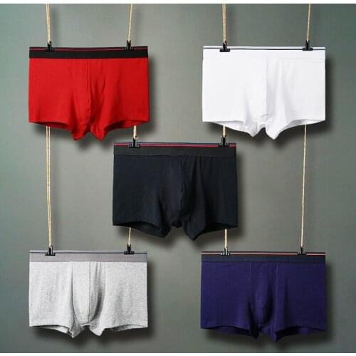 Cotton solid color logo free flat angle loose summer thin breathable mens boxer underwearT