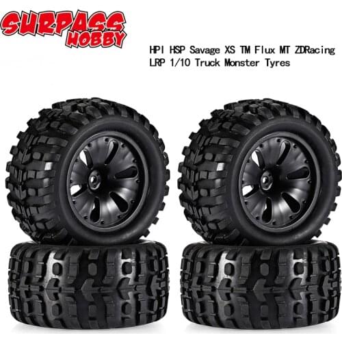 4Pcs 1:10 120x59x12mm Wheels with Tyres for HSP Wltoys ZD Racing HPI Redcat LRP 1/10 Monster Truck RC Car Parts