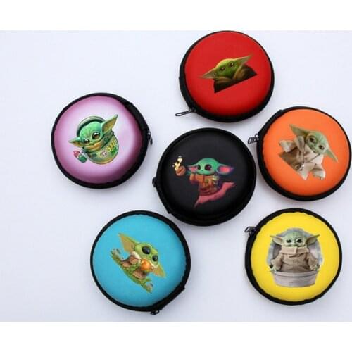 The Mandalorian Coin Purse Disney Cartoon Character Baby Yoda Wallet Mini Earphone Key Bag for Girls Boys Kids Money Coin Pouch