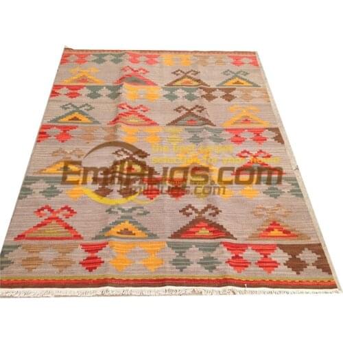 Kilim Carpet Wool Carpet Handmade Home Decoration Carpet Square Rug Carpet Bohemian Wool Knitting Carpets