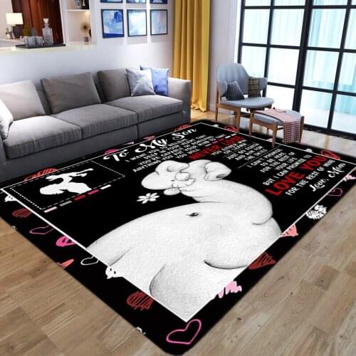 Creativity Letter 3D Printed Carpets for To My Daughter Son Flannel Thicken Area Rugs Kid Play Floor Mat Express Love Big Carpet