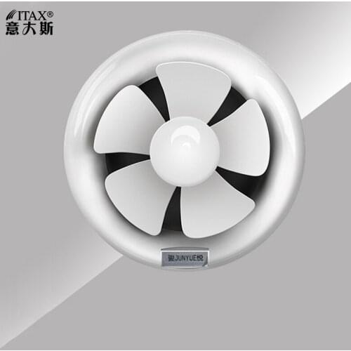 Round bath 8 inch kitchen lampblack glass wall pipe type ventilation fan bathroom exhaust 6 ITAS9918A