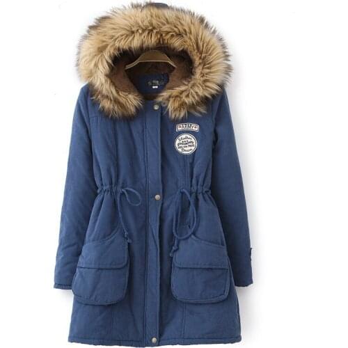 GOOHOJIO New Winter Jacket Women Winter Womens Parka Casual Outwear Military Hooded Coat Fur Coats Manteau Femme Woman Clothes