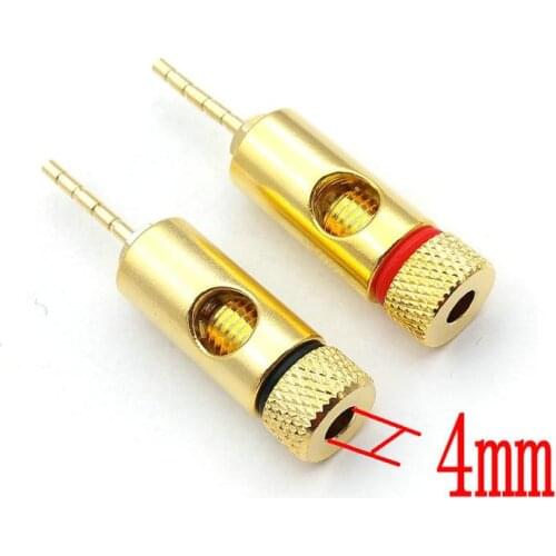 2pcs copper Speaker Wire Pin for 4mm Banana Plugs Spade Bnanana To Pin adapter