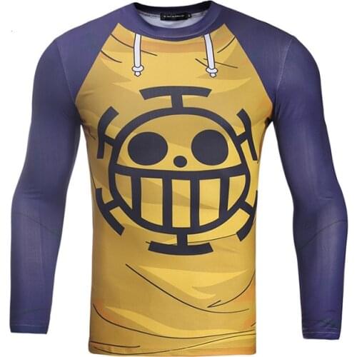 3D Print Compression Men Long Sleeve T-shirt Gym Running Biking Wear Trafalgar Low One Piece Funny Tees Shirts Cosplay Clothing