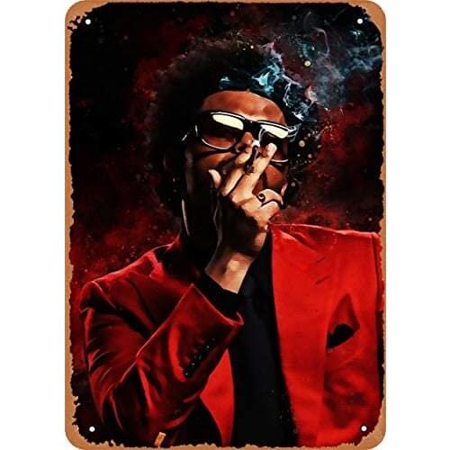 Rapper Music World The Weeknd Plaque Poster Metal Tin Sign 8" x 12" Vintage Retro Wall Decor