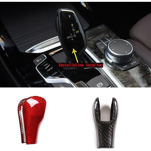 Real Carbon Fiber for BMW 3 Series 5 Series X3 X5 Car Interior Center Console Gear Shift Head Cover Trim Car Accessories 2 Style