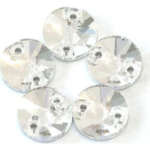 Polaris 6 Sizes Crystal Glass Round Silver Bottom Sew On Rhinestones Handicraft For Rhinestones Decoration/Garment Accessory