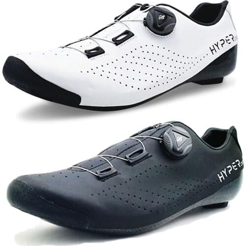 Original HYPER Cycling Shoes Heat Moldable 3K Carbon Fiber Road Bike Sneakers 1 Shoelace Self-locking Thermoplastic Bicycle C08