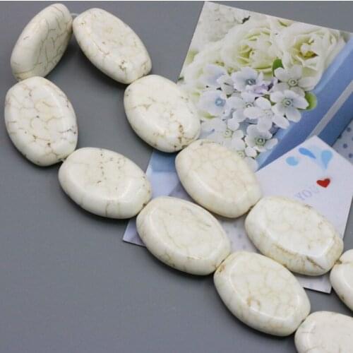 Oval shape white Turkey Stone 18X25mm loose beads 15" 2 piece/lot DIY fit hot sale women jewelry making design