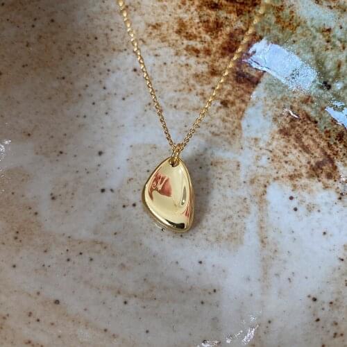 Amaiyllis 925 Sterling Silver Irregular 18k Gold Necklace Pendant Personality Light Luxury 925 Silver Pendants Necklace Jewelry