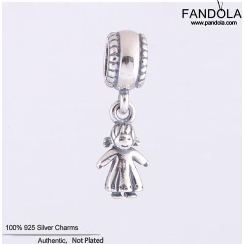 Fits Pandora Charm Bracelet 925 Sterling Silver Little Baby Girl Dangle Charm Beads for Jewelry Making Berloque Wholesale