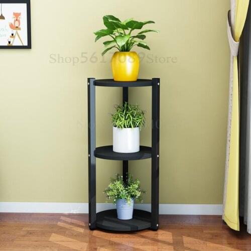 Multi-layer flower stand interior decoration space balcony flower stand wrought iron living room flower pot rack small flower
