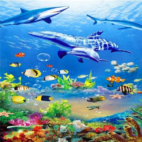 Custom wallpaper underwater world zenith background wall ocean fish photo home decoration living room bedroom mural 3d wallpaper