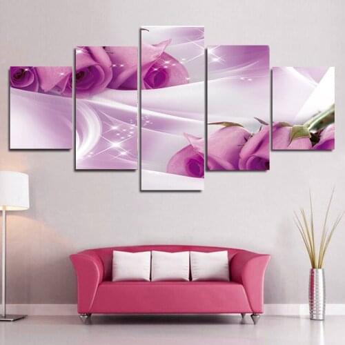 Popular purple tulip oil painting poster canvas decoration wall covering living room bedroom sofa background decorative painting