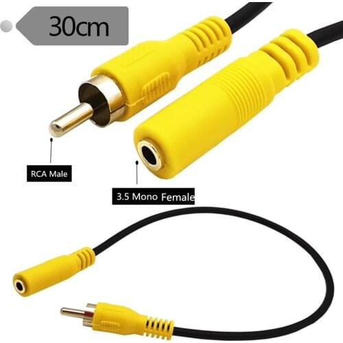 Gold Plated 3.5mm 1/8 inch Mono Female to RCA Male/Female Audio Cable 30cm