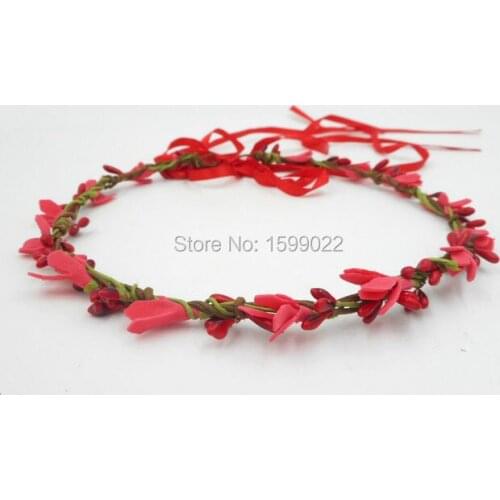 Festival Foam Flower Crown Red Simple Wedding Bridesmaid Hair Band Bridal Accessories Birthday Party Girls Christmas Headpiece