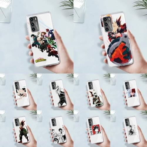 My hero academia Phone Case Transparent For Huawei 8 7 6 5 4 3 2 pro SE i E Soft TPU Clear Mobile Bags Coque shell funda cover