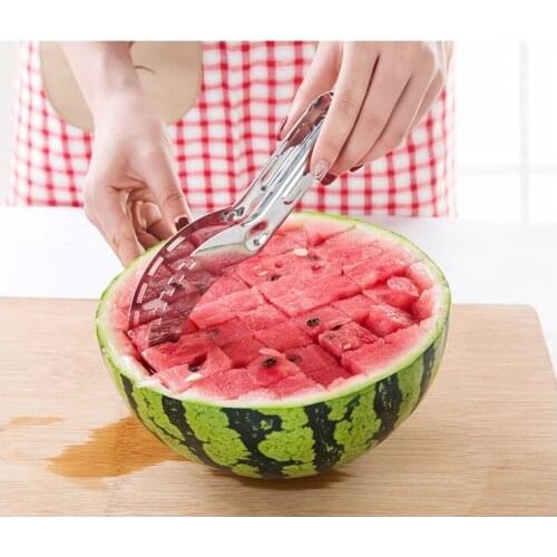 Stainless Steel Watermelon Slicer Fruit Melon Cutter Corer Scoop Household Kitchen Tool Utensils DHL Free Shipping W9347
