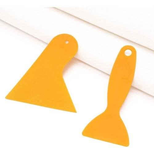 Yellow Scraper Glass Window Mobile Phone Film Plastic Small Scraper Car Light Film Triangle Scraper Car Accessories