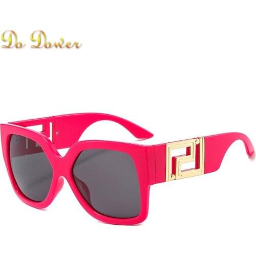 2021 Red Oversized Square Sunglasses Women New Fashion Luxury Brand Gradients Lens Sunglasses Woman Oculos De Sol Feminino UV400