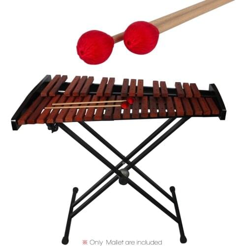 1 Pair Middle Marimba Stick Mallets Xylophone Glockensplel Mallet with Beech Handle Musical Accessories Mallets for Amateurs
