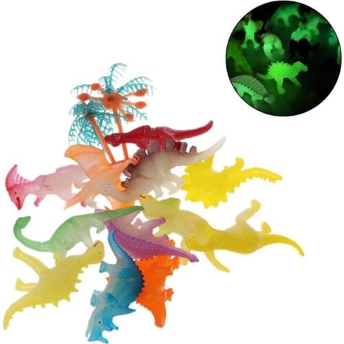 12pcs / Set Dinosaur Toys Glow In The Dark Luminous Jurassic Dinosaur Toy Model Toys Kids Gift